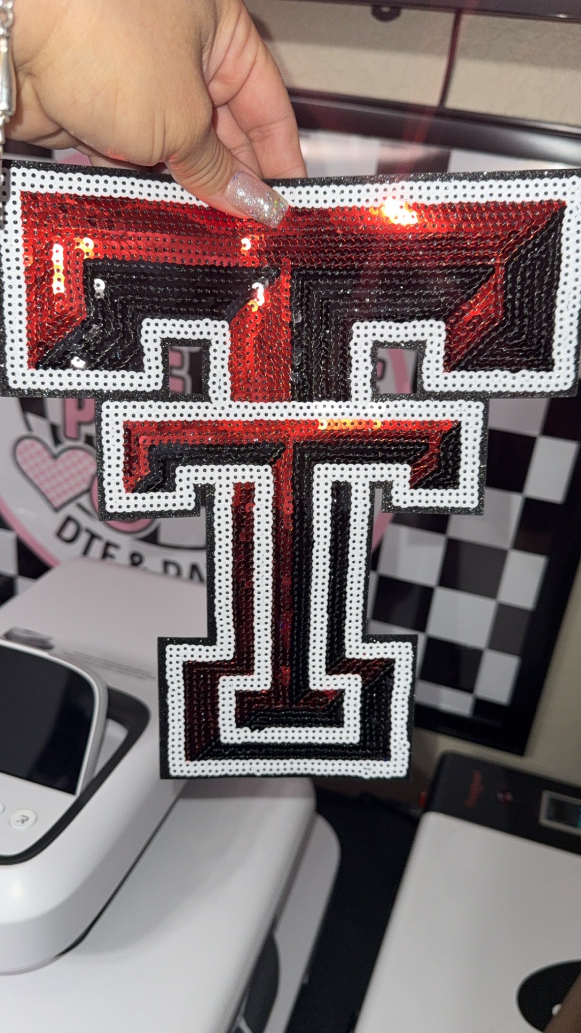 Texas tech large sequin patch