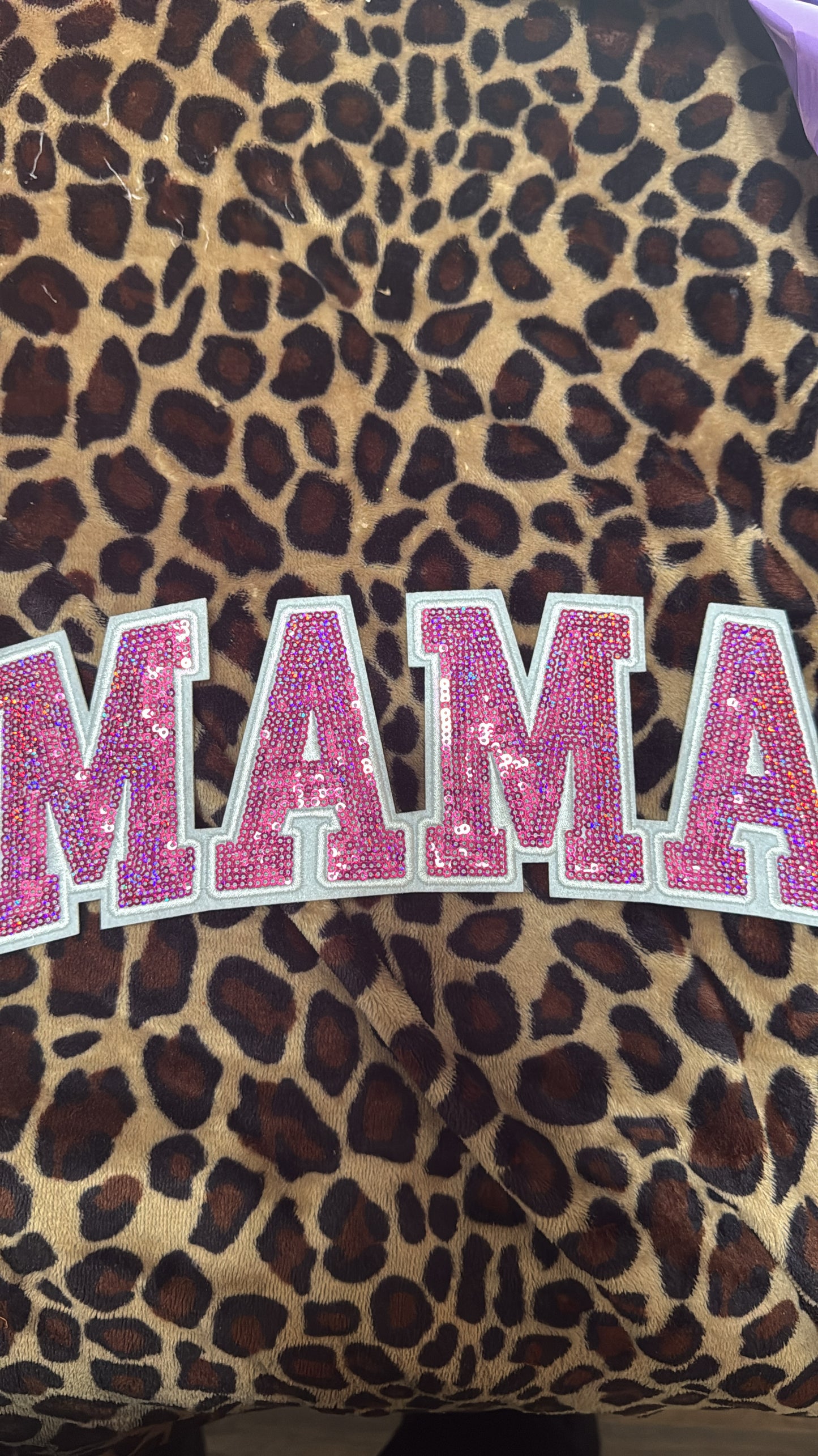 MAMA pink sequin Patch