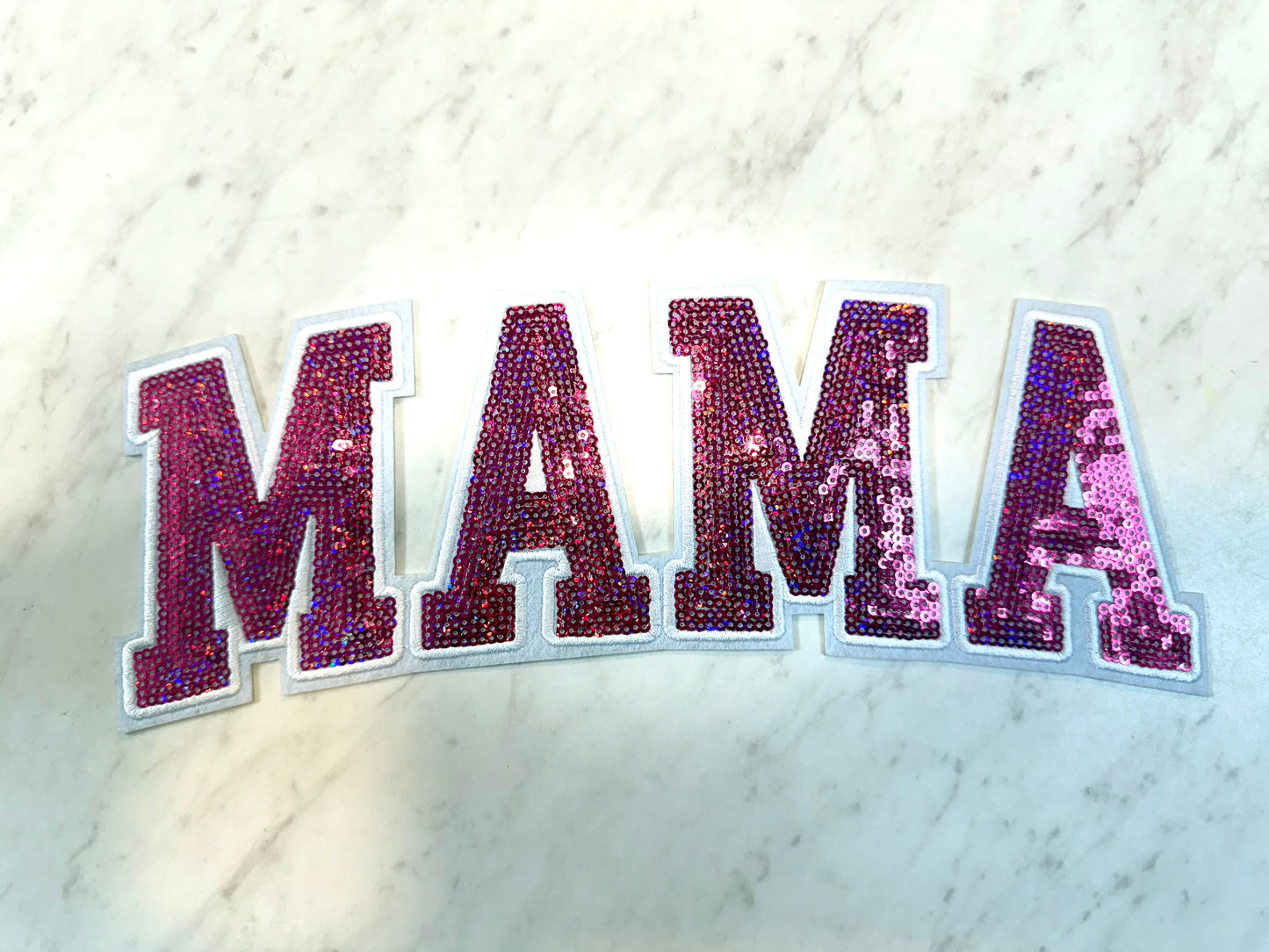 MAMA pink sequin Patch