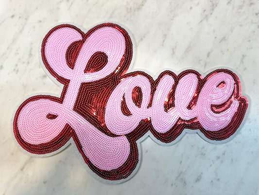 Pink LOVE Sequin Patch