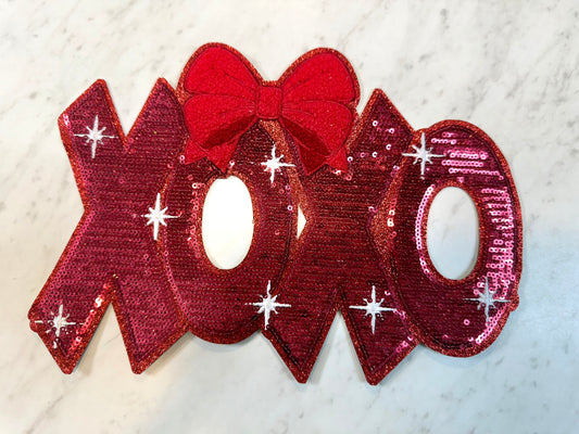 Red XOXO Sequin Patch