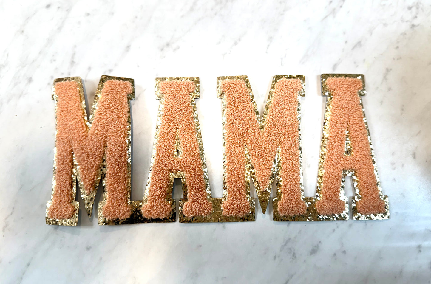 Mama Peach Chenille Patch