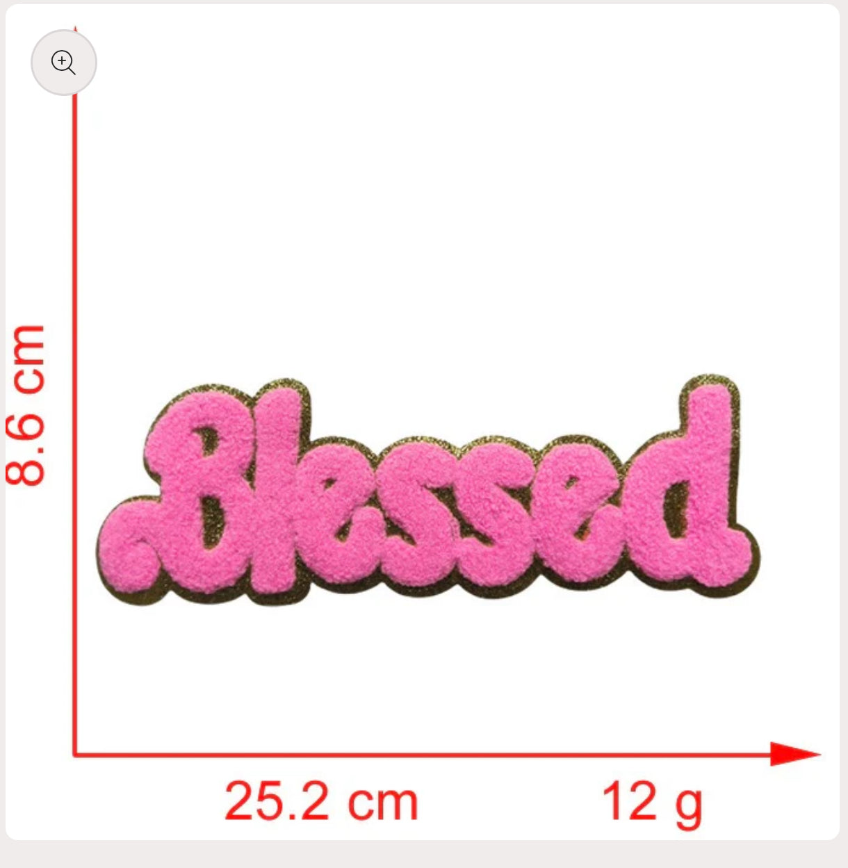 Blessed Pink Chenille Patch