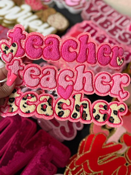 Teacher Leopard chenille Patch