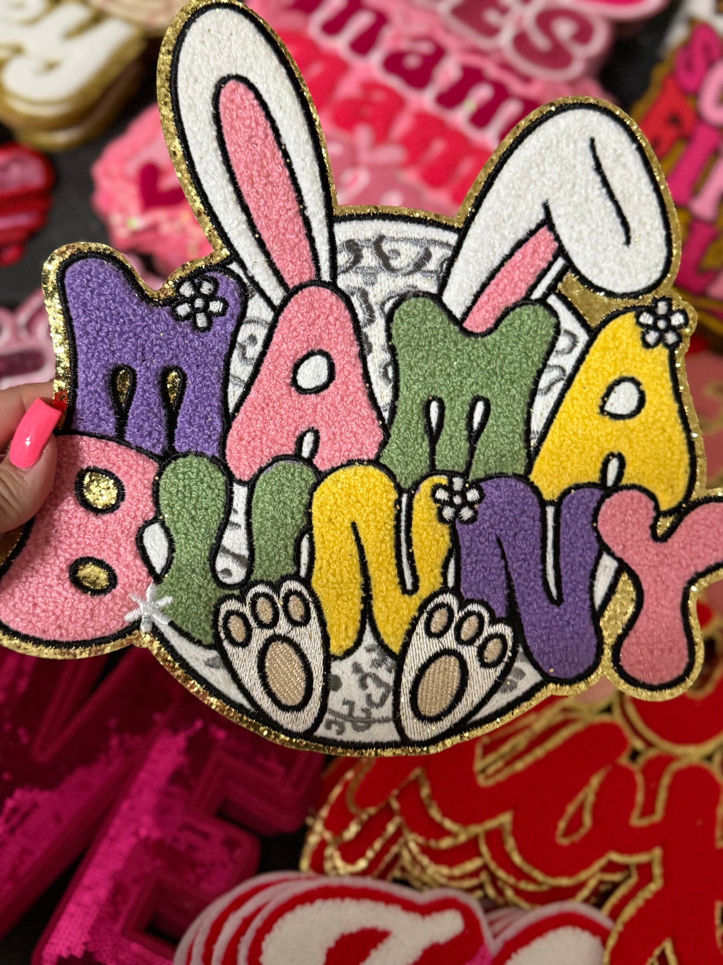 MAMA BUNNY CHENILLE Patch