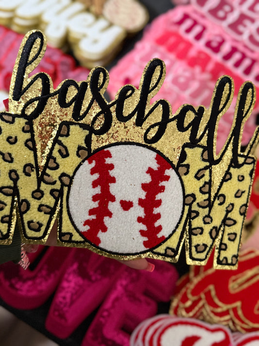 Baseball Mom chenille Patch