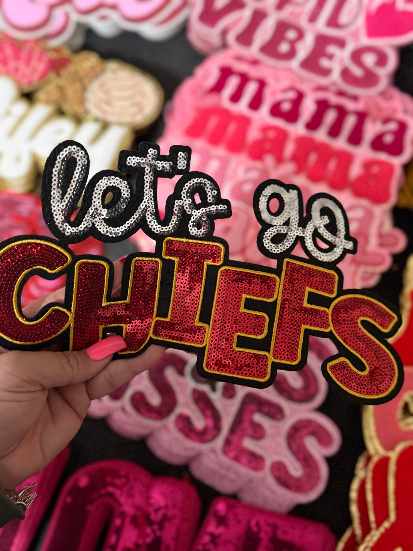 Chiefs sequin Patches